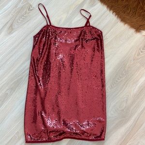 Free people red glittery dress